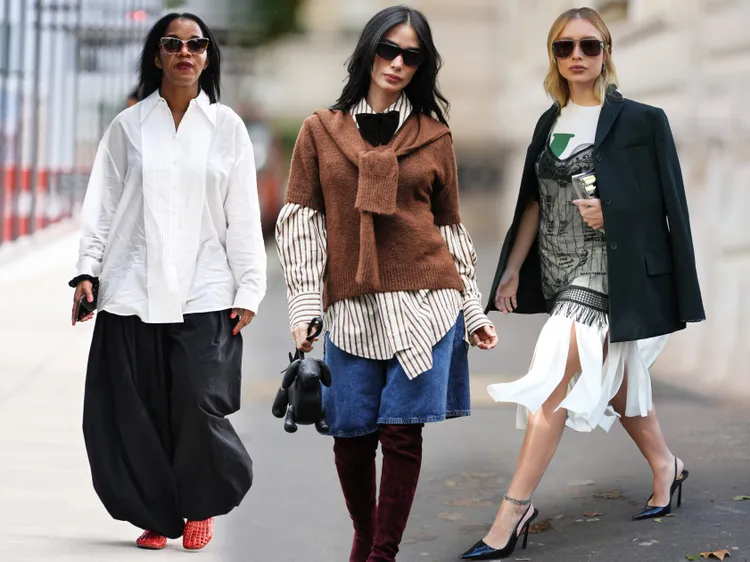 Oversized Flannel Shirts Tied Around the Waist for Casual Street Style